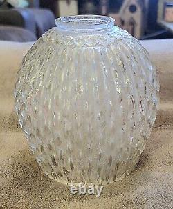 Vintage Set of 3 Mid Century THICK Textured Clear Glass Pendant/Hanging Globes