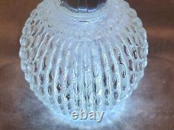 Vintage Set of 3 Mid Century THICK Textured Clear Glass Pendant/Hanging Globes