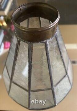 Vintage Set of 5, Capiz Shell Lamp Shades Beautiful Tiffany Style Etched