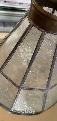 Vintage Set of 5, Capiz Shell Lamp Shades Beautiful Tiffany Style Etched