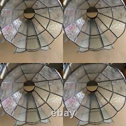 Vintage Set of 5, Capiz Shell Lamp Shades Beautiful Tiffany Style Etched