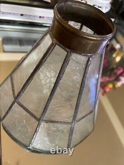 Vintage Set of 5, Capiz Shell Lamp Shades Beautiful Tiffany Style Etched