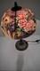 Vintage Shade Reverse Painted Roses Floral Lamp