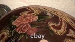Vintage Shade Reverse Painted Roses Floral Lamp