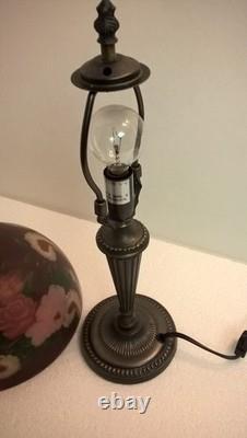 Vintage Shade Reverse Painted Roses Floral Lamp