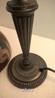 Vintage Shade Reverse Painted Roses Floral Lamp