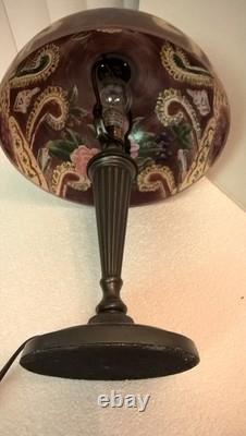 Vintage Shade Reverse Painted Roses Floral Lamp