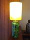 Vintage Shatterline Lamp In Light Green With Yellow Spun Fibreglass Shade