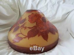 Vintage Signed Dale Tiffany Cranberry Flowered Cameo Lamp Shade