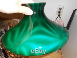 Vintage Signed Emeralite Pinwheel Tam-O-Shanter Glass Lamp Shade