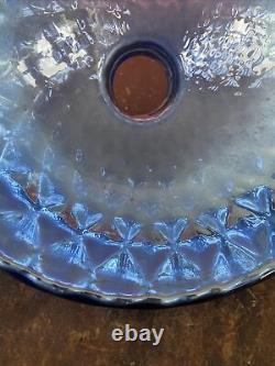 Vintage Silver Blue Quilted Mercury Glass Light Lamp Shade 9 Industrial