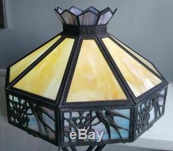 Vintage Slag Glass Dome Lamp Shade Birds Swallows in Flight 22 Poul Henningsen