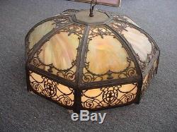 Vintage Slag Glass Lamp Shade 22 Inches Wide