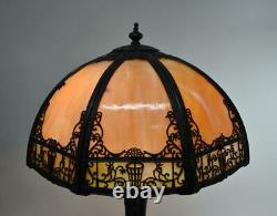 Vintage Slag Glass Panel Lamp 15 Shade