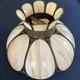 Vintage Slag Glass Tulip Lamp Shade 18 Cream Swirl Panels With Ornate Brass Trim