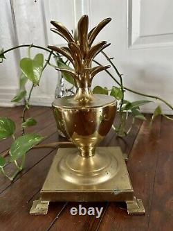 Vintage Solid Brass Pineapple Table Lamp Black Bouillotte Metal Tole Shade