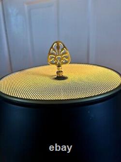 Vintage Solid Brass Pineapple Table Lamp Black Bouillotte Metal Tole Shade