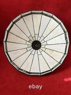 Vintage Spectrum Leaded Stained Glass Lamp/Hanging Ceiling Shade Mission Art 16