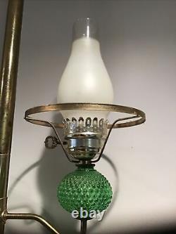 Vintage Spring Tension Pole Lamp Green Shade 3-Light Rare 8' Ceiling