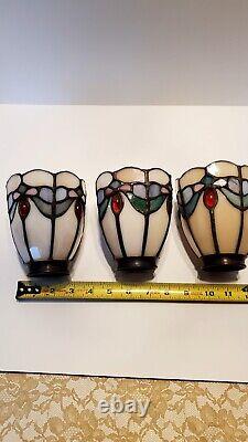 Vintage Stained Glass Dale Tiffany Stamped Light Shade Globe Cieling Fan Shades