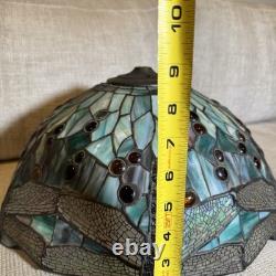 Vintage Stained Glass Dragonfly Lamp Shade Large 17 Tiffany Style Art Nouveau