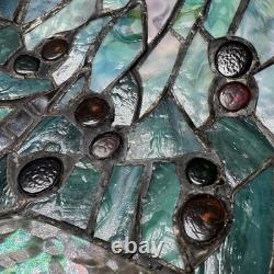 Vintage Stained Glass Dragonfly Lamp Shade Large 17 Tiffany Style Art Nouveau