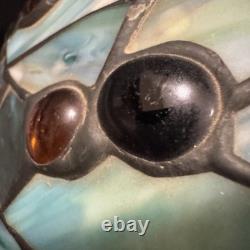 Vintage Stained Glass Dragonfly Lamp Shade Large 17 Tiffany Style Art Nouveau