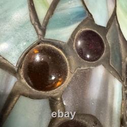 Vintage Stained Glass Dragonfly Lamp Shade Large 17 Tiffany Style Art Nouveau