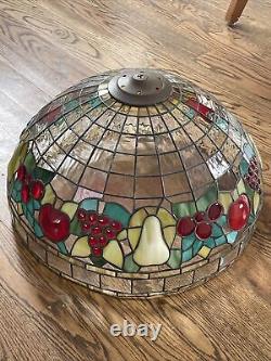 Vintage Stained Glass Hanging Lamp Shade 19W x 12H
