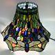 Vintage Stained Glass Lamp Shade Dragonfly Multi Color 5.5 X 18 X 12