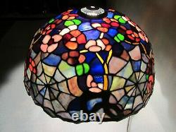 Vintage Stained Glass Spider Web Design 18 Lamp Shade Numbered Made In USA