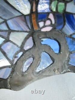 Vintage Stained Glass Spider Web Design 18 Lamp Shade Numbered Made In USA