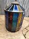 Vintage Stained Glass Swag Lamp Shade 13 Tall 10 Wide (c42)