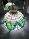 Vintage Stained Lamp Shade 16 X 12 Tiffany Style. Working Condition