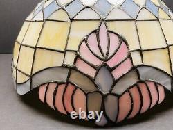 Vintage Stained Slag Glass Tiffany Style Lamp Shade 12