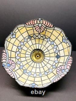 Vintage Stained Slag Glass Tiffany Style Lamp Shade 12