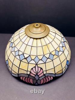 Vintage Stained Slag Glass Tiffany Style Lamp Shade 12