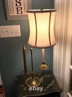 Vintage Stiffel Brass Adjustable Student Table Lamp 28.5-38.5 Tall