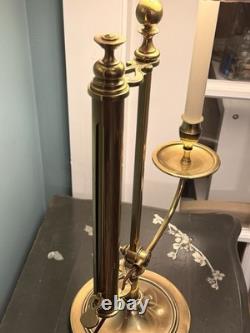 Vintage Stiffel Brass Adjustable Student Table Lamp 28.5-38.5 Tall