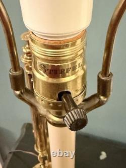 Vintage Stiffel Brass Adjustable Student Table Lamp 28.5-38.5 Tall