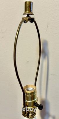 Vintage Stiffel Brass Swing Arm Floor Lamp Crystal Glass Base Hollywood Regency
