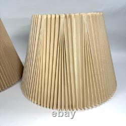 Vintage Stiffel Pleated Lamp Shades Pair Accordion Bell MCM Art Deco 60s 70s