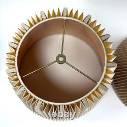 Vintage Stiffel Pleated Lamp Shades Pair Accordion Bell MCM Art Deco 60s 70s Vintage Stiffel Pleated Lamp Shades Pair Accordion Bell MCM Art Deco 60s 70s