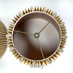 Vintage Stiffel Pleated Lamp Shades Pair Accordion Bell MCM Art Deco 60s 70s