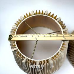 Vintage Stiffel Pleated Lamp Shades Pair Accordion Bell MCM Art Deco 60s 70s