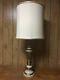 Vintage Stiffel Table Light Lamp & Shade. Bronze And White. All Original