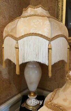 Vintage Style Victorian Downton abbey Traditional gold silk damask Lampshade18in