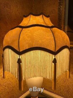 Vintage Style Victorian Downton abbey Traditional gold silk damask Lampshade18in