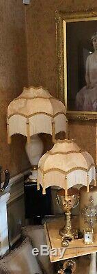 Vintage Style Victorian Downton abbey Traditional gold silk damask Lampshade18in