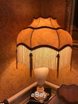 Vintage Style Victorian Downton abbey Traditional gold silk damask Lampshade18in